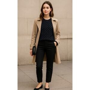 Equipment Femme Women’s Small Silk Sweater Black White Polka Dot